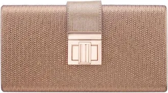 Nina Presly Faux Leather Clutch in Bronze at Nordstrom