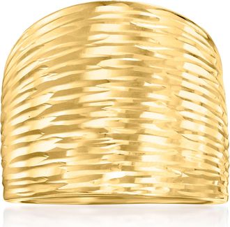 Canaria Canaria Italian 10kt Yellow Gold Diamond-Cut Dome Ring