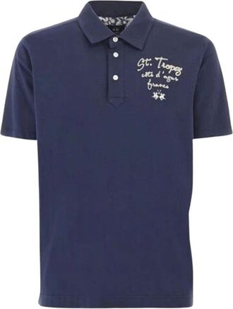 La Martina Tops, Heren, Blauw, M, Polo Piquet Shirt
