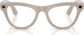 Ray-Ban Meta Skyler Gen 2 52mm Cat Eye AI Sunglasses in Shiny Chalky Grey /Transition at Nordstrom