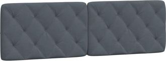 vidaXL Cabecero de cama acolchado terciopelo gris oscuro 160 cm Vidaxl
