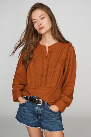 Pilcro 100% Cotton Ruffle Blouse