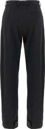 Moncler Wool-Blend with Pinced Pleats Trousers - Black