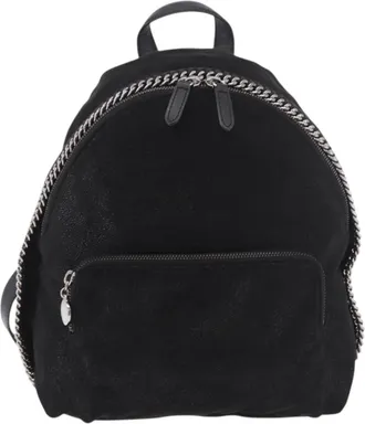 Stella McCartney Stella Mccartney Falabella Front Zip Shaggy Deer Black Polyester Backpack Bag (Pre-Owned)
