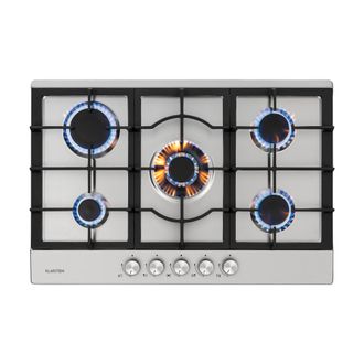 Klarstein Klarstein Ignito Cocina A Gas Con 5 Zonas 5 Fogones Acero Inoxidable Plateada