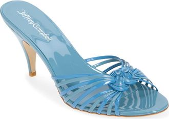 Jeffrey Campbell Constella Slide Sandal in Blue Patent Combo at Nordstrom, Size 7.5