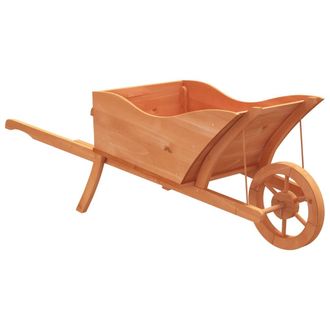vidaXL Vidaxl - Jardinera Con Forma De Carretilla Madera De Abeto 128x45,5x43cm