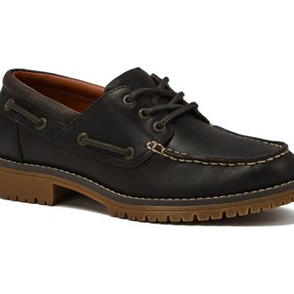 Lands End Seaport Leather Lace Up Boat Shoes in Espresso at Nordstrom, Size 9.5