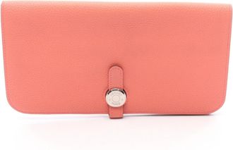Herm&egrave;s Pink Togo Leather Long Wallet (Bi-Fold) (Pre-Owned)