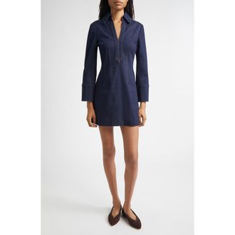 Veronica Beard Raymond Denim Shirtdress in Midnight Wash at Nordstrom, Size 00