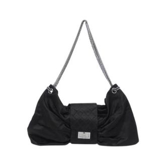 Chanel Pre-owned Satin Schoudertas - Dames - Pre-owned - Zwart - Maat: ONE Size Satijn