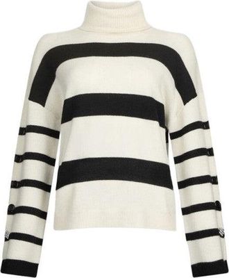 Liu Jo White Wool Sweater With Jewel Button Accents