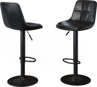 Vicco Taburete De Bar Conjunto De 2 Sena, Negro, 38.5 X 86 Cm, Vicco