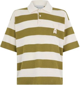 Ami Off White Striped Polo