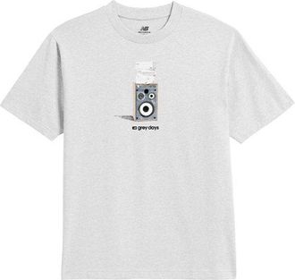 New Balance Uomo Grey Days Speaker T-Shirt in Grigio, Cotone, Taglia 2XL
