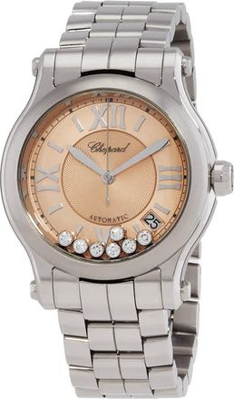Chopard Happy Sport Pink Dial Ladies Watch 278559-3025