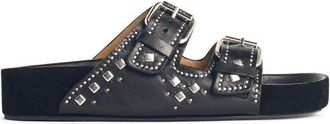 Isabel Marant Lennyo Black Leather Slippers