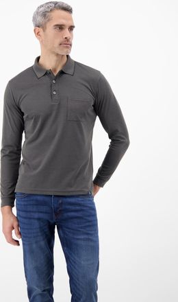 Lerros Sweatshirt LERROS Langarm Polo mit Brusttasche aus Baumwollmix, Herren, Gr. XXL, schwarz, 52% Baumwolle, 48% Polyester, Sweatshirts Sweatshirt