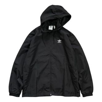 adidas Adicolor Trefoil Windbreaker Jacket Black White IR9852