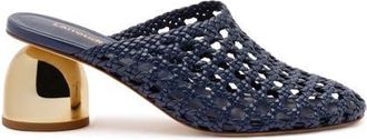 Larroude Dew Drop Macrame Mule in Navy at Nordstrom, Size 8.5