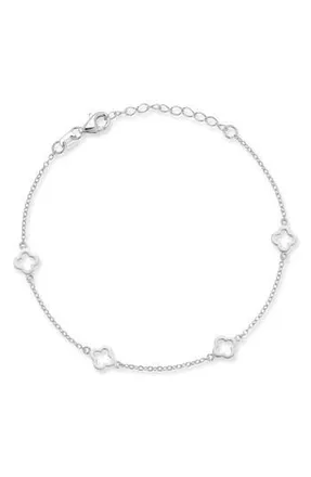 Glaze Jewelry Clover Station Bracelet in Silver at Nordstrom Rack