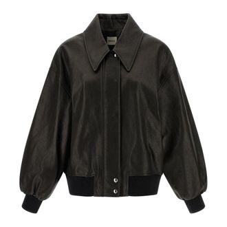 Khaite Shelman Jacket - Dames - Leren en Su&egrave;de Jassen - Zwart - S - Leer - Jassen