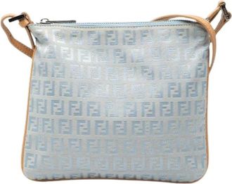 Fendi Pre-owned Cross Body Bags, female, Blue, Size: ONE SIZE Pre-owned Vintage Canvas Cross Body Bag