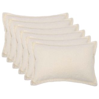 vidaXL Funda De Almohada 6 Pcs Houten Crema 30 X 50 Cm Boucl&eacute; Vidaxl