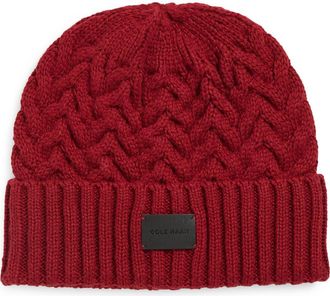 Cole Haan Chain Stitch Beanie in Syrah at Nordstrom Rack