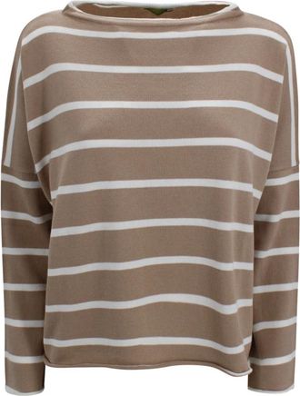 Be You Be Art Knit - Dames - Ronde hals truien - Beige - XS - Katoen - Truien & Vesten
