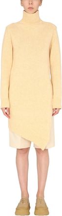 Jil Sander Yellow Knitted Turtle Neck Sweater