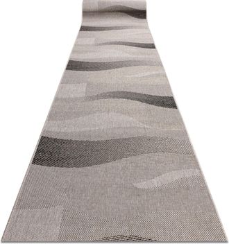 RugsX Rugsx - Alfombra De Pasillo Sizal Floorlux Modelo 20212 Plateado/negro 120 Cm Beige 120x1200 Cm