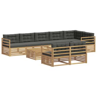 vidaXL Conjunto De Sof&aacute;s De Exterior 9 Pcs Blanco Y Antracita Vidaxl