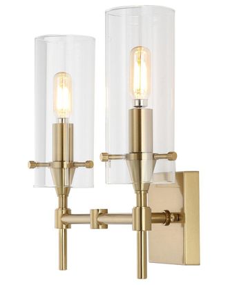 Jonathan Y Designs Jonathan Y Cato 13In 2-Light Modern Farmhouse Iron/Glass Led Vanity