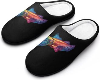 Generic Squid Sea Animals Colorful Mens Slippers Comfortable And Non-slip Cotton Slipper Shoe for House