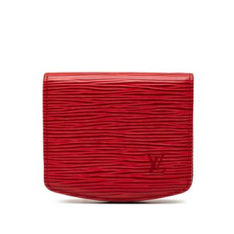Louis Vuitton Red Color Leather Coin Purse/Coin Case (Pre-Owned)