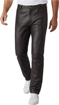 Infinity Leather Mens Black Lamb Leather 501 Biker Jeans - Legacy