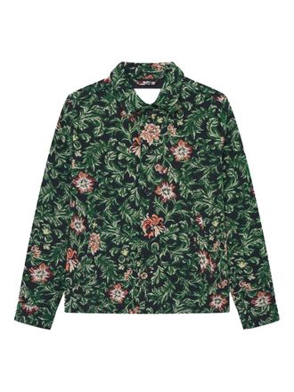 Les Deux Jaiden floral-jacquard shirt jacket - Black
