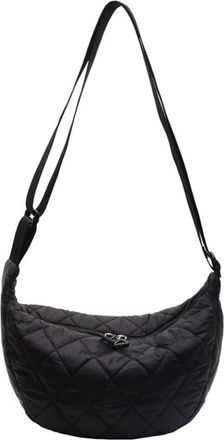 Generic Quilted Hobo Bag Lightweight Crescent Shoulder Bag Large Crossbody Bag Tote Bag for Women Work Shopping Travel (Black)