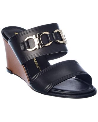 Ferragamo Chaim Leather Wedge Sandal