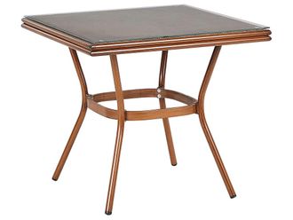 Beliani Mesa de comedor 4 personas de metal marr&oacute;n