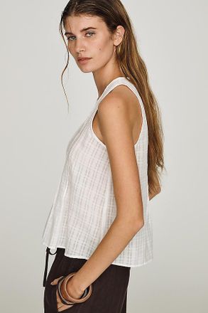 Pilcro Cotton Pintuck Tank Top