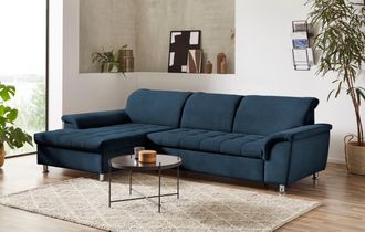 Domo Collection Ecksofa »Franzi, zeitlos und elegant, moderne Sitzheftung, L-Form« wahlweise mit Kopfteilverstellung (dann Tiefe: 170 cm)