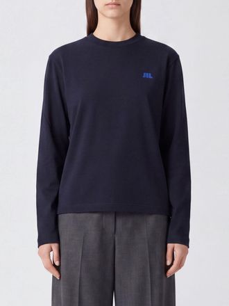 Jil Sander Long-Sleeved Cotton T-Shirt with Contrast Logo