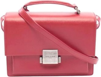 Saint Laurent Pre-owned Handbags, female, Red, Size: ONE SIZE Pre-owned Belshass Medium Leather Shoulder Bag