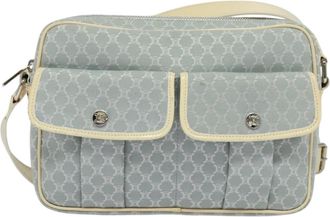 Celine Macadam Blue Canvas Shoulder Bag (Pre-Owned)