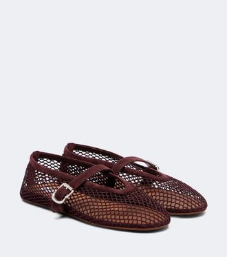 Alaia Ala&iuml;a Ballerine fishnet Mary Jane flats