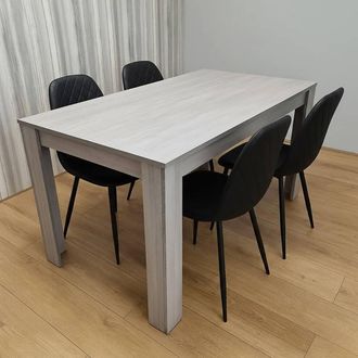 Kosy Koala Modern Grey Dining Table & 4 Chairs Set, Kitchen Dining Set