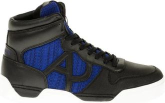 Armani Jeans Stijlvolle Zwarte en Blauwe Jeans - Heren - Sneakers - Zwart - 40 EU - Leer - Schoenen