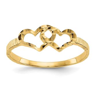 Diamond2Deal 14k Yellow Gold Heart Ring